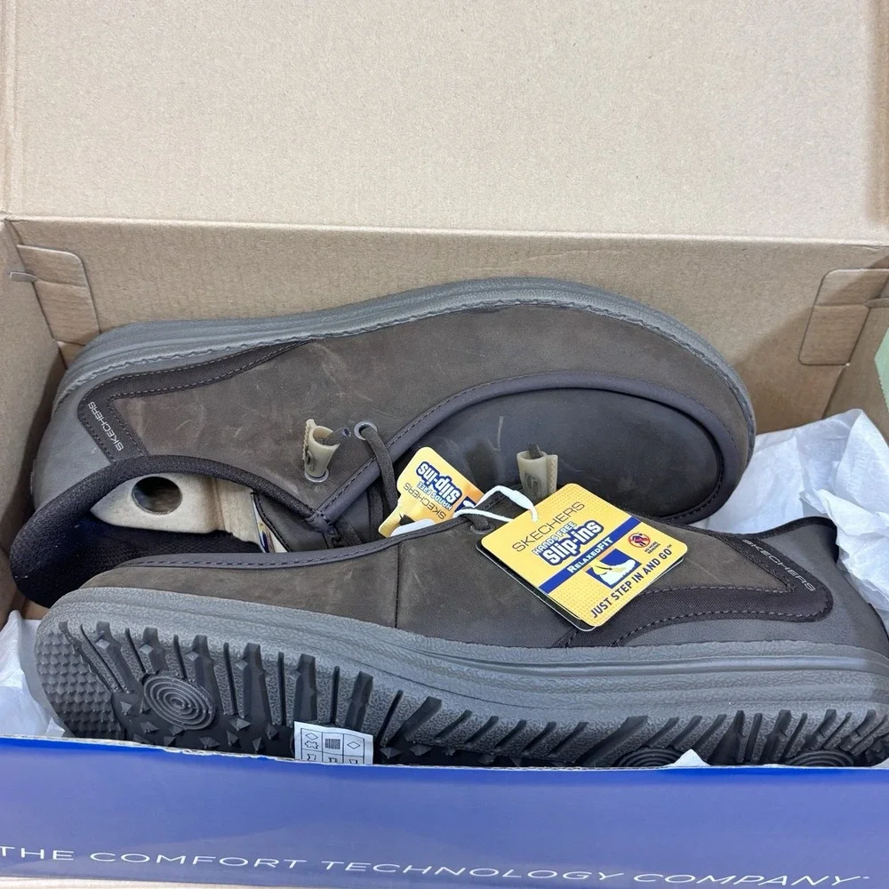 SKECHERS Melson-Edrick Brown Slip-ins Loafer Shoe Men's size 9 Hands Free